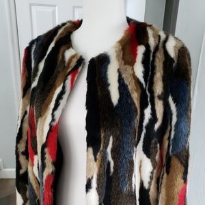 Zara Multicolor Faux Fur Coat